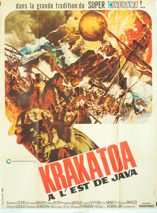 KRAKATOA À L’EST DE JAVA 120X160 ORIGINAL MOVIE POSTER  MAXIMILIEN SCHELL