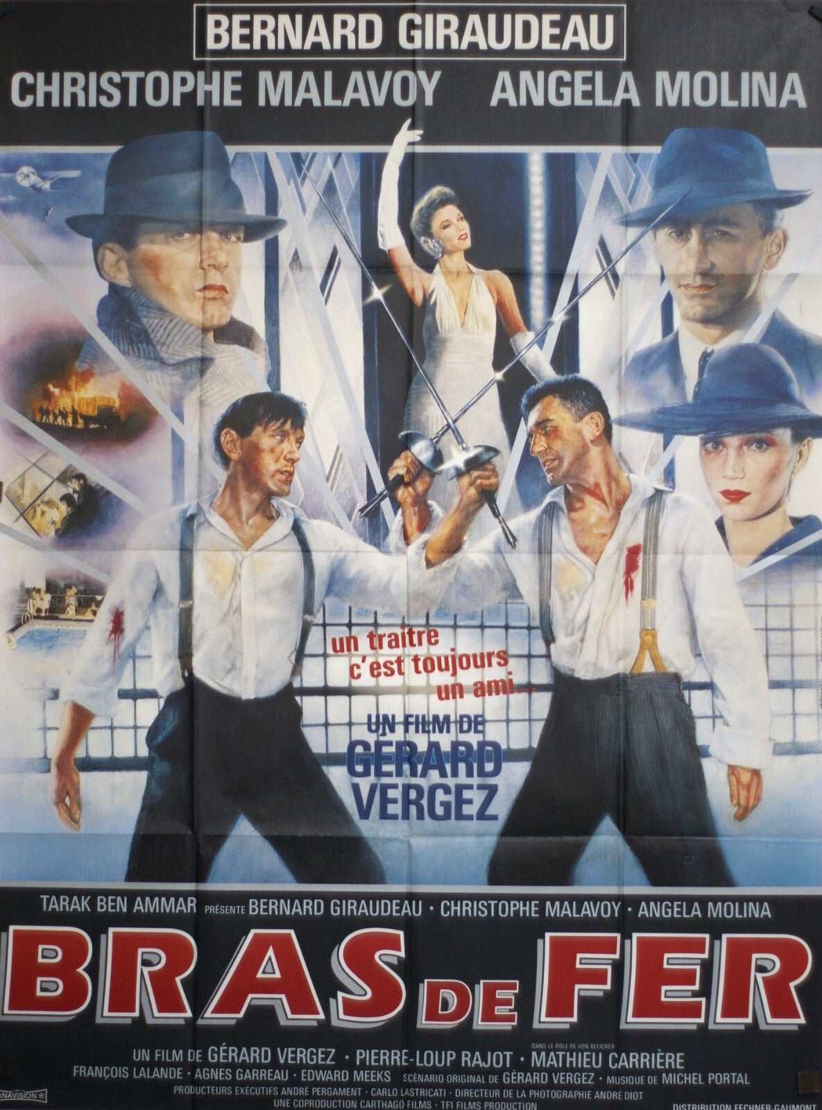 BRAS DE FER ORIGINAL MOVIE POSTER 120x160 BERNARD GIRAUDEAU