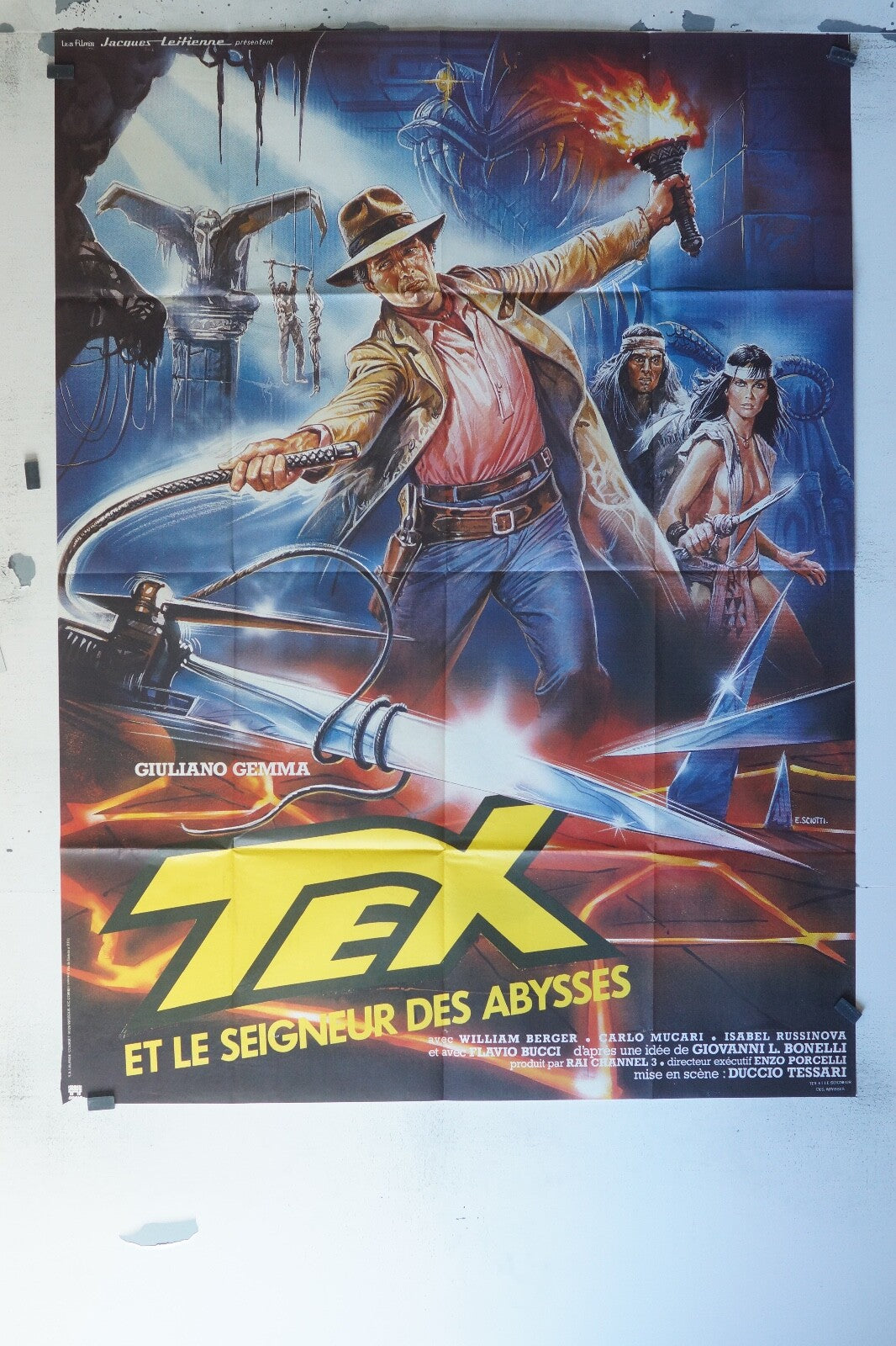 TEX LE SEIGNEUR DES ABYSSES MOVIE POSTER ORIGINAL 120x160 WILLIAM BERGER