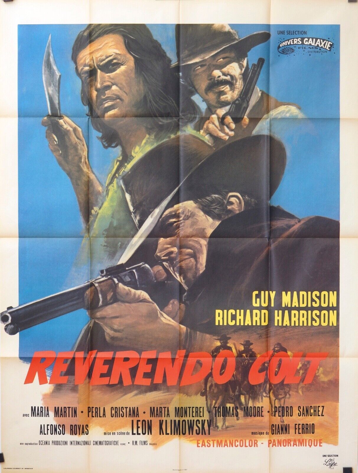 REVERENDO COLT ORIGINAL MOVIE POSTER 120x160 GUY MADISON