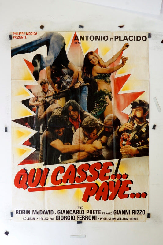 QUI CASSE…PAYE… ROBIN MC DAVID MOVIE POSTER ORIGINAL 120x160