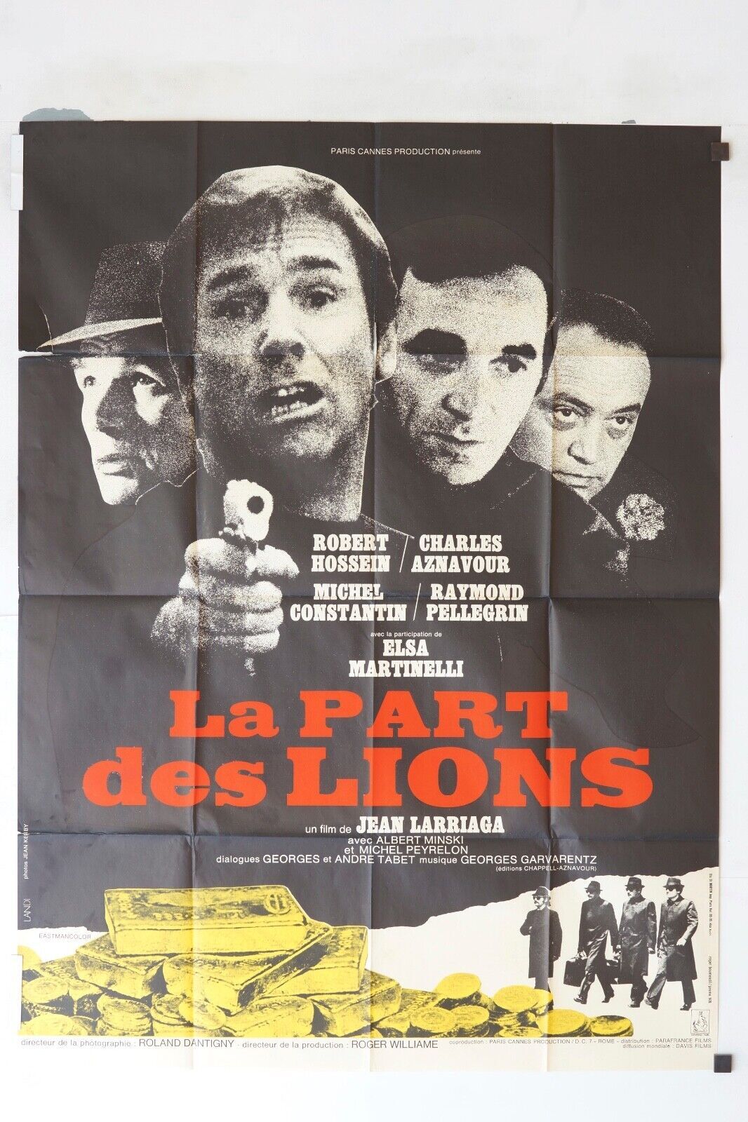 LA PART DES LIONS MOVIE POSTER ORIGINAL 120x160 ROBERT HOSSEIN