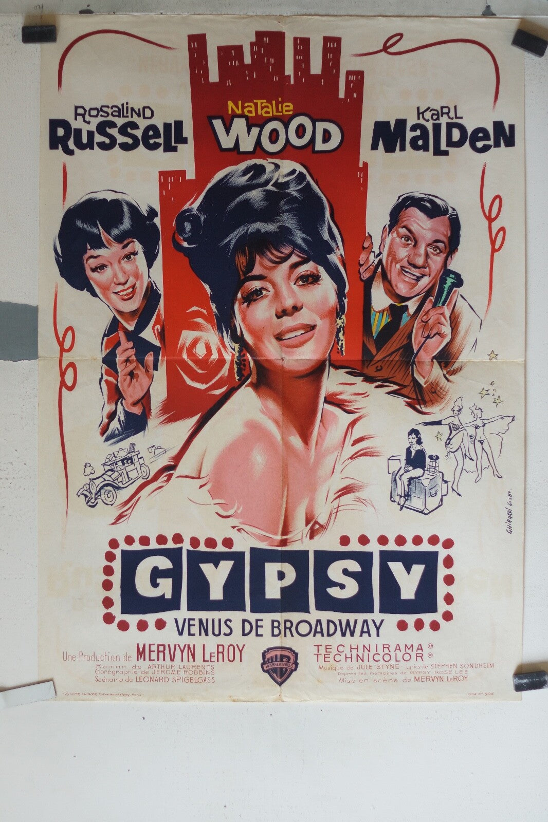 GYPSY VENUS DE BROADWAY MOVIE POSTER ORIGINAL(60X80) Natalie Wood 