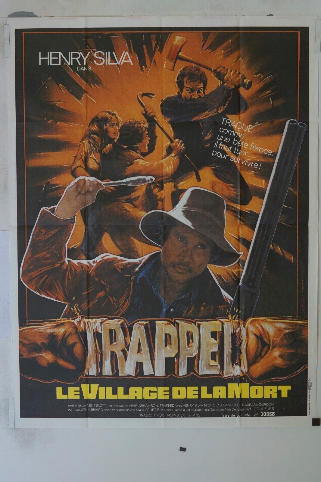 TRAPPED, LE VILLAGE DE LA MORT MOVIE POSTER ORIGINAL 120x160 HENRY SILVA