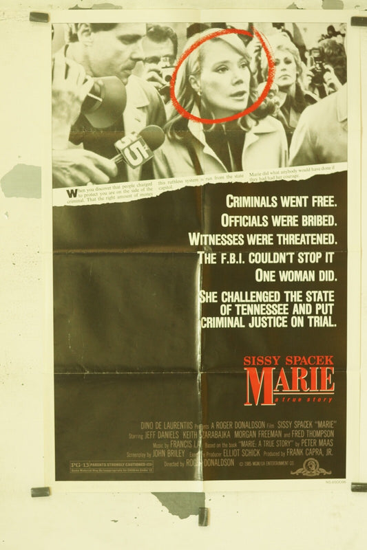 SISSY SPACEK *MARIE* 1985 MOVIE POSTER original (69x103)