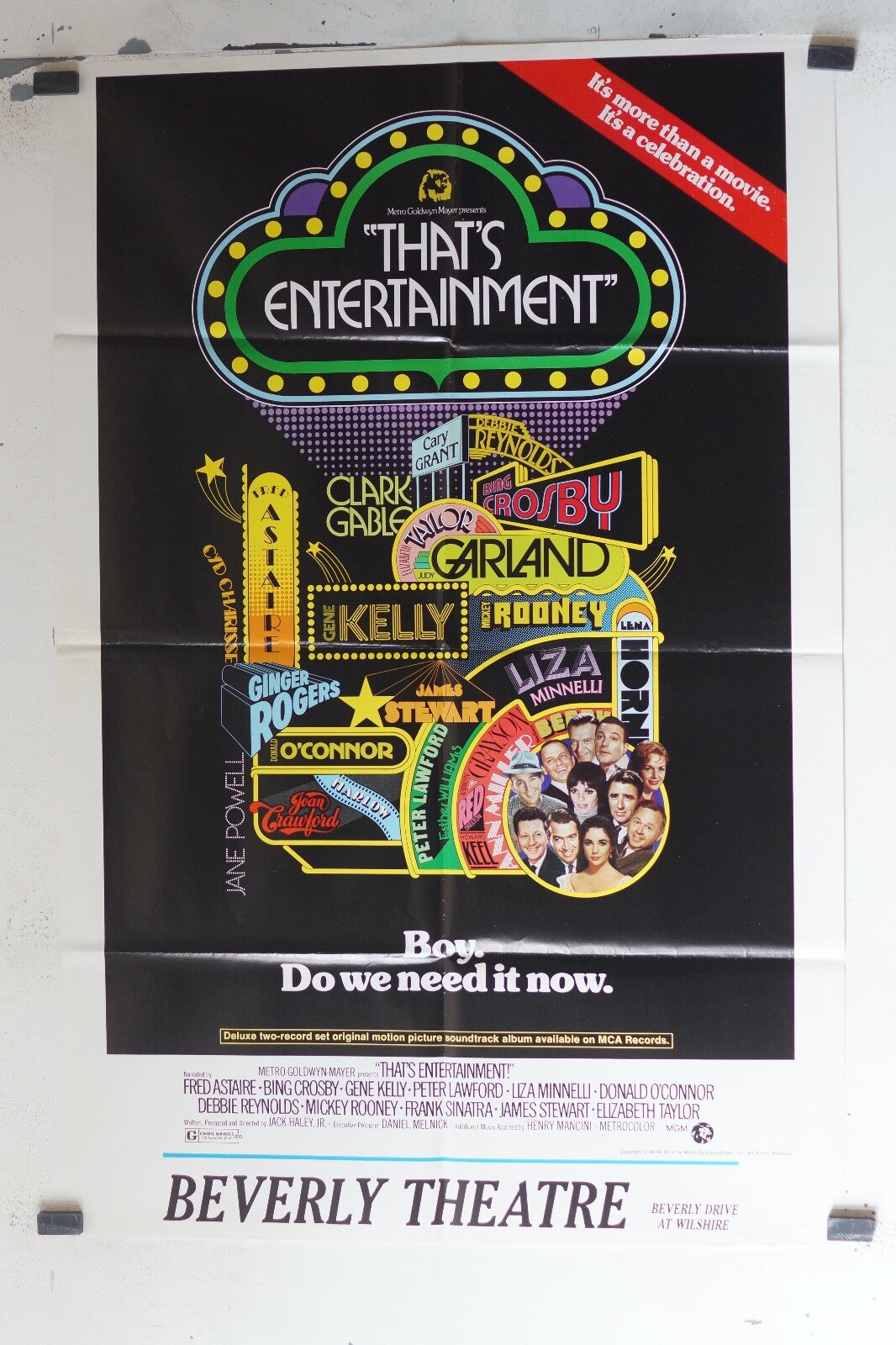 THAT’S ENTERTAINMENT 70x100 ORIGINAL MOVIE POSTER FRED ASTAIRE -BING GROSBY