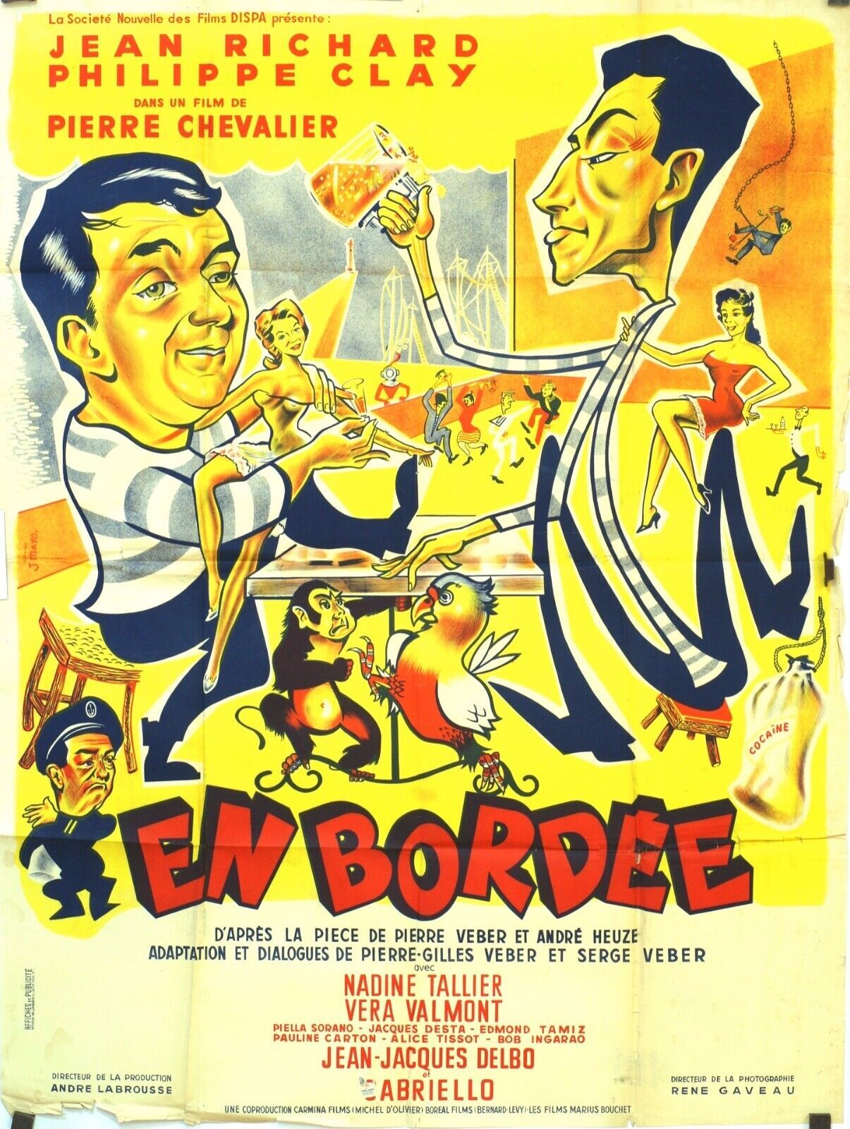 EN BORDÉE POSTER ORIGINAL 120x160 JEAN RICHARD