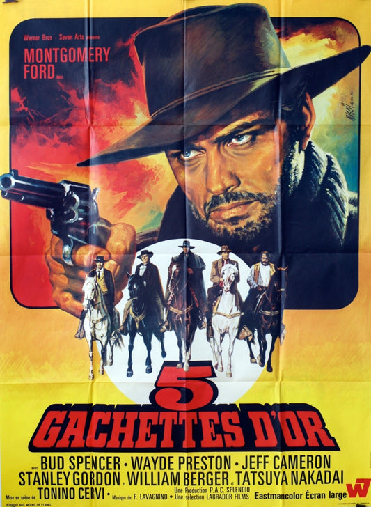 5 GACHETTES D’OR MOVIE POSTER ORIGINAL 120x160 BUD SPENCER
