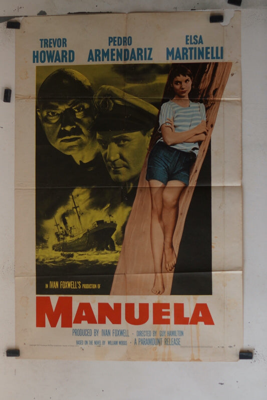 MANUELLA (1957) ORIGINAL MOVIE POSTER 70 X 100 TREVOR HOWARD – PEDRO ARMENDARIS