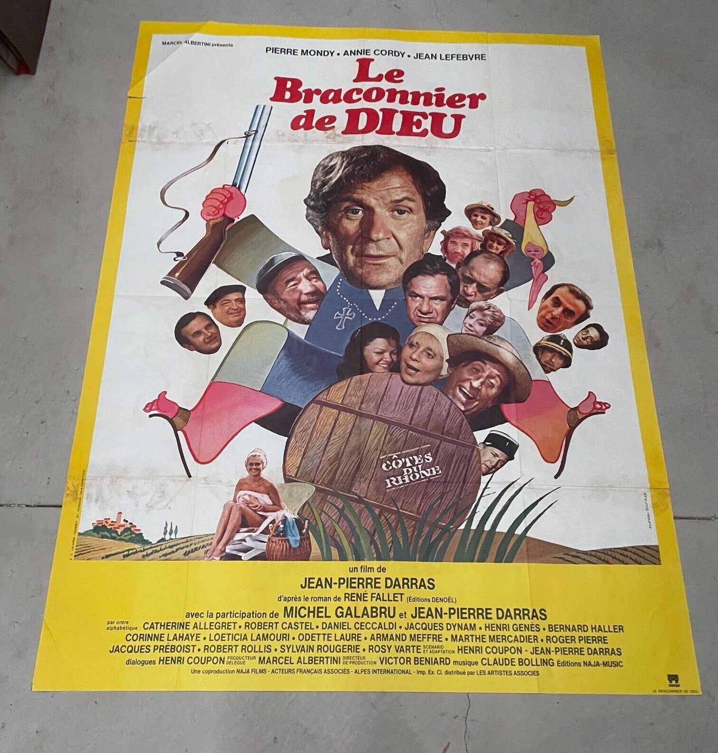 LE BRACONNIER DE DIEU MOVIE POSTER ORIGINAL 120x160 COLUCHE