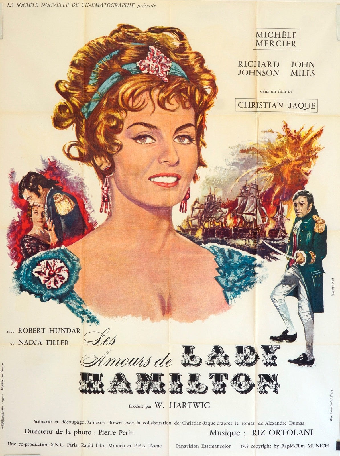 LES AMOURS DE LADY HAMILTON MICHÈLE MERCIER MOVIE POSTER ORIGINAL 120x160