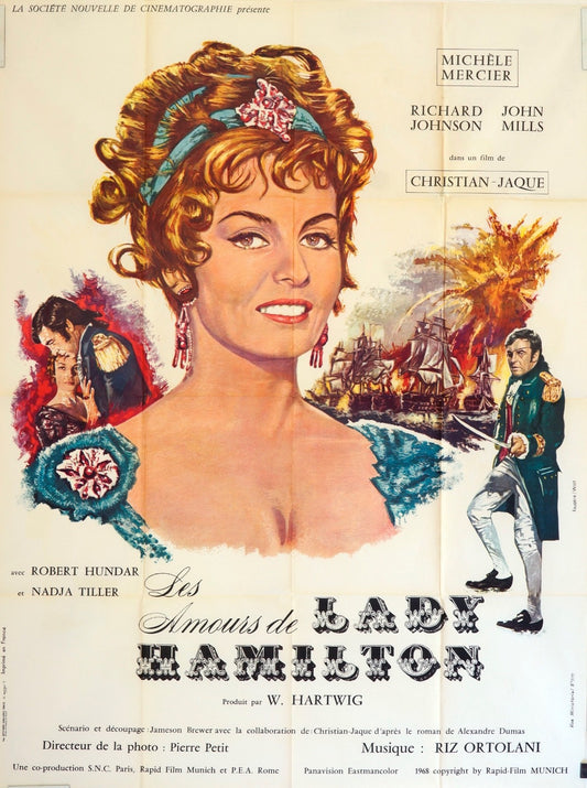 LES AMOURS DE LADY HAMILTON MICHÈLE MERCIER MOVIE POSTER ORIGINAL 120x160