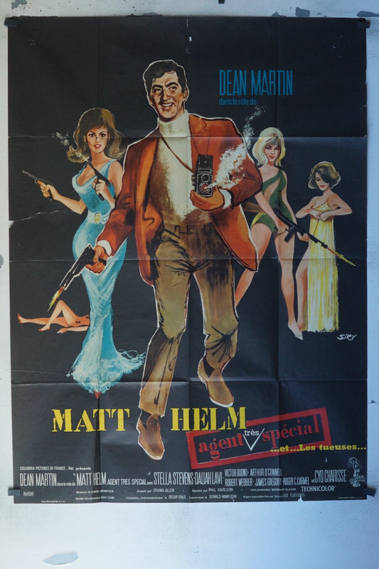 MATT HELM AGENT TRÈS SPÉCIAL MOVIE POSTER ORIGINAL 120x160 DEAN MARTIN