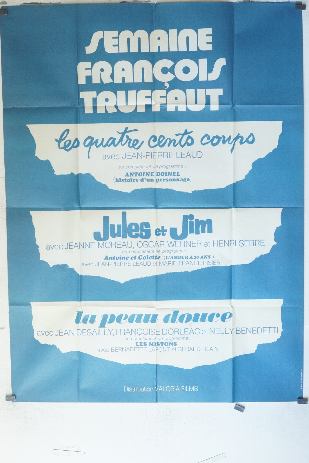 AFFICHE SEMAINE « FRANCOIS TRUFFAUT » ORIGINAL 120x160 LES QUATRE CENTS COUPS