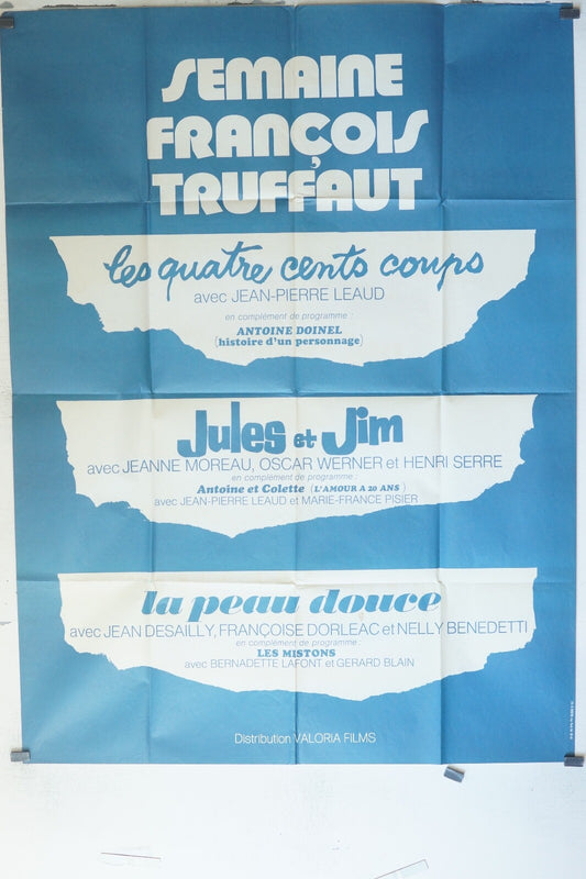 AFFICHE SEMAINE « FRANCOIS TRUFFAUT » ORIGINAL 120x160 LES QUATRE CENTS COUPS
