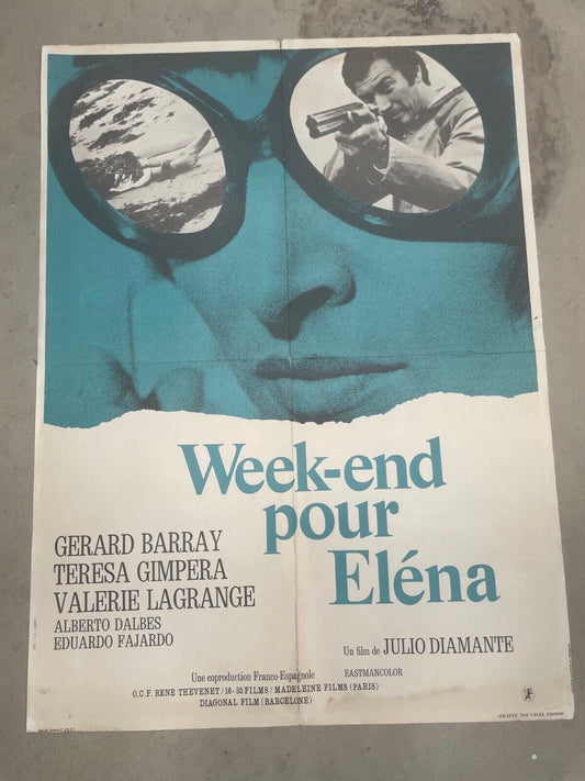 WEEK-END POUR ELÉNA POSTER ORIGINAL 60x80 GERARD BARRAY