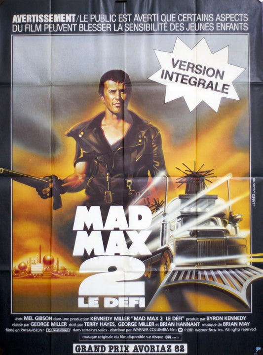MAD MAX 2 LE DEFI MEL GIBSON MOVIE POSTER ORIGINAL 120x160