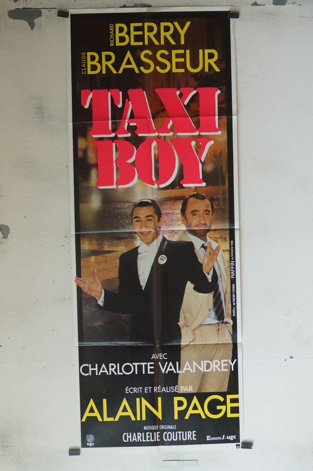 TAXY BOY MOVIE POSTER ORIGINAL 60x160 CLAUDE BRASSEUR