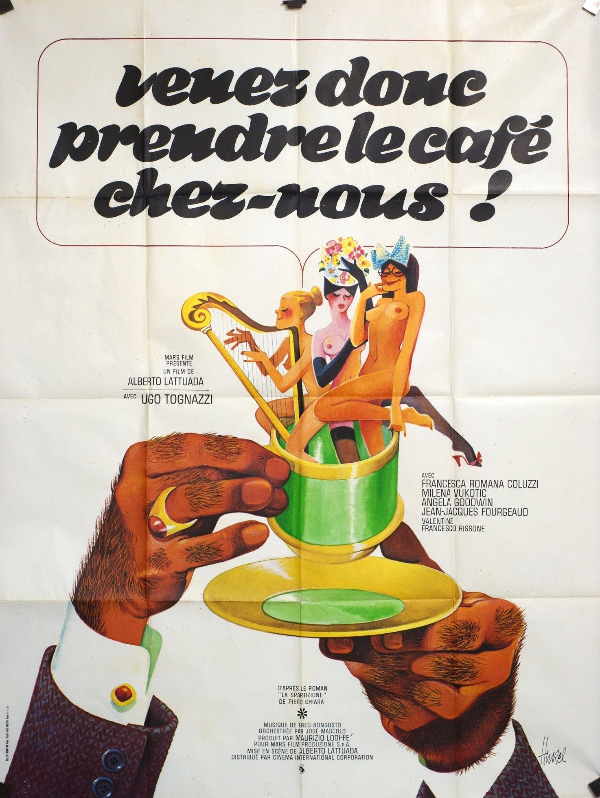 VENEZ DONC PRENDRE LE CAFÉ CHEZ NOUS ! UGO TOGNAZZ MOVIE POSTER ORIGINAL 120x160