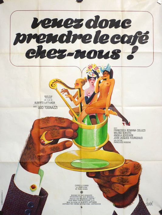 VENEZ DONC PRENDRE LE CAFÉ CHEZ NOUS ! UGO TOGNAZZ MOVIE POSTER ORIGINAL 120x160
