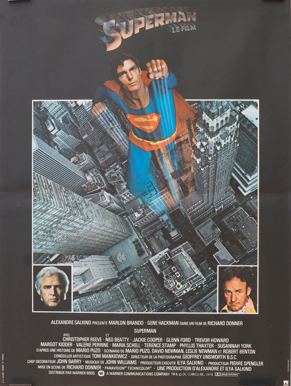 SUPERMAN – LE FILM POSTER ORIGINAL (40X60), Richard Donner, Christopher Reeve
