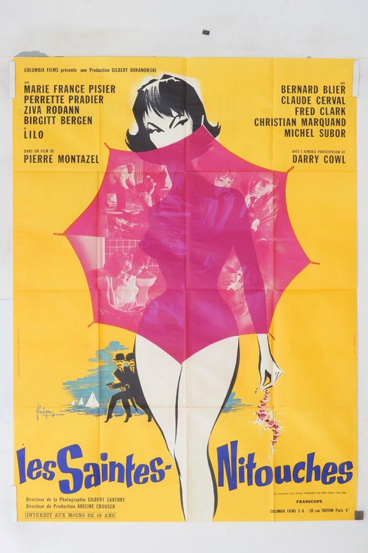 LES SAINTES-NITOUCHES MOVIE POSTER ORIGINAL 120x160 BERNARD BLIER