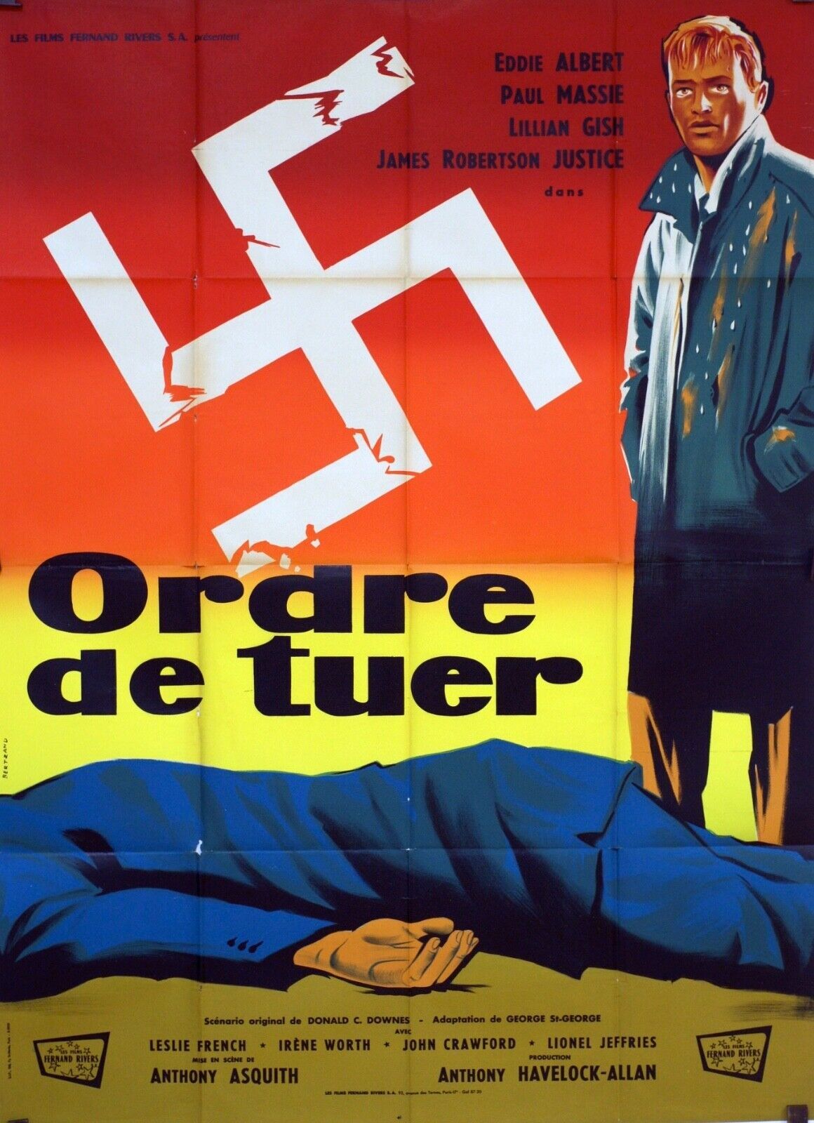 ORDRE DE TUER SECURITY MOVIE POSTER ORIGINAL 120x160 EDDIE ALBERT