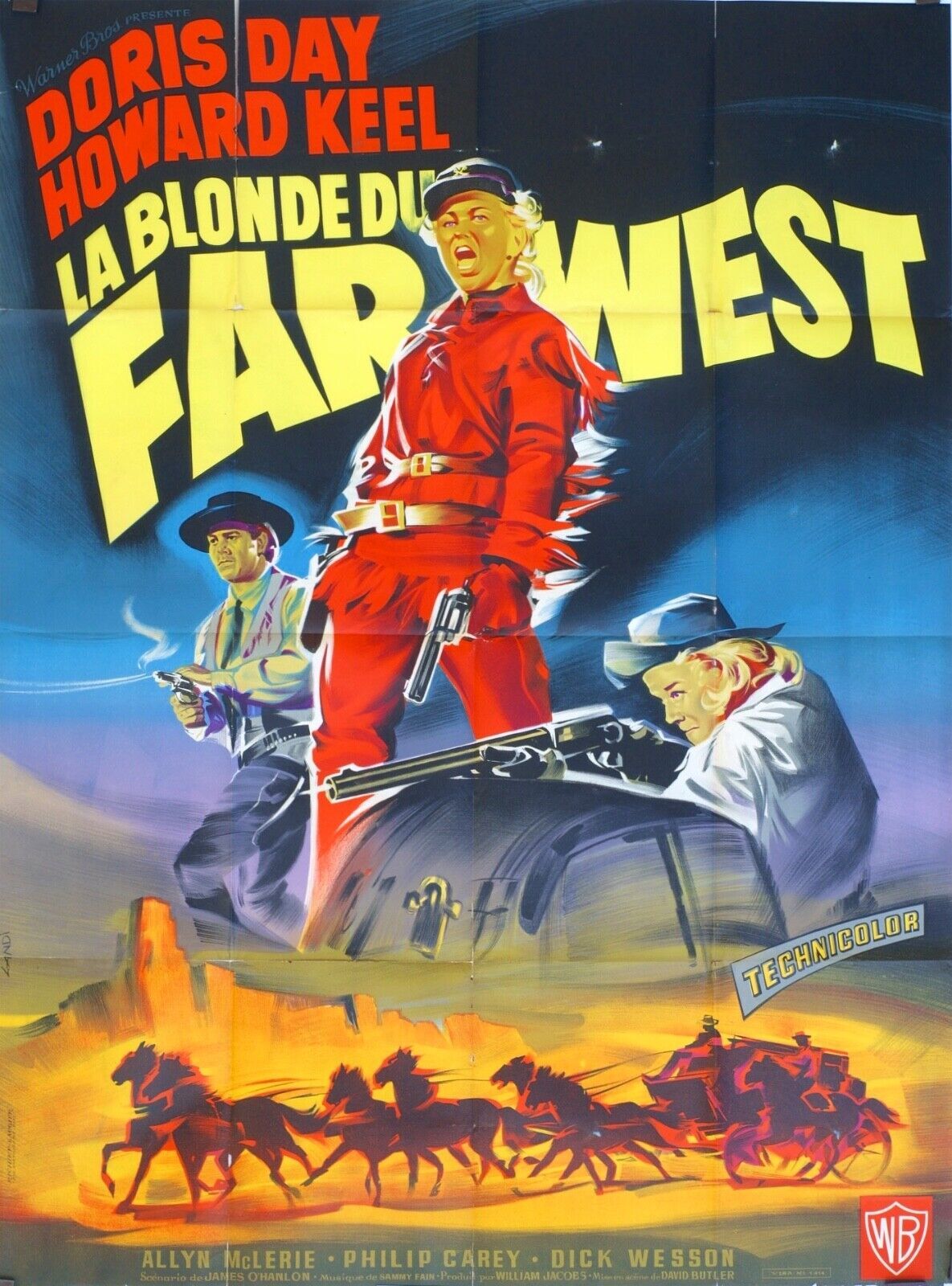 LA BLONDE DU FAR WEST MOVIE POSTER ORIGINAL (120X160) DORIS DAY