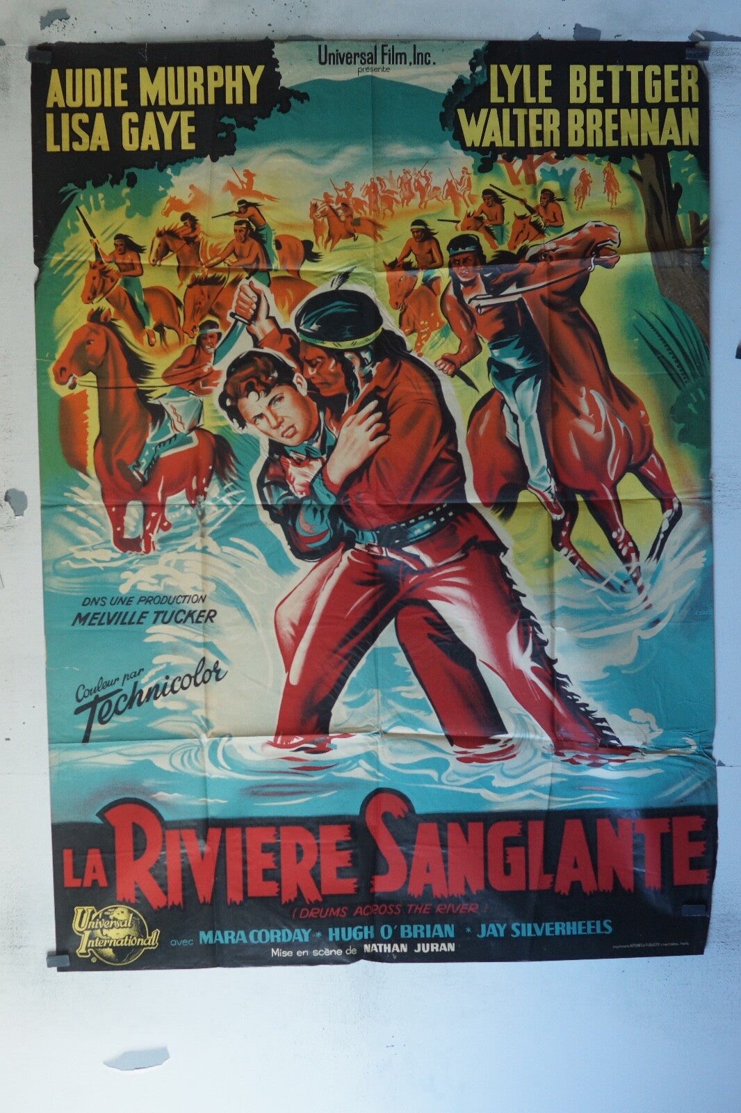 LA RIVIÈRE SANGLANTE MOVIE POSTER ORIGINAL 120x160 AUDIE MURPHIE