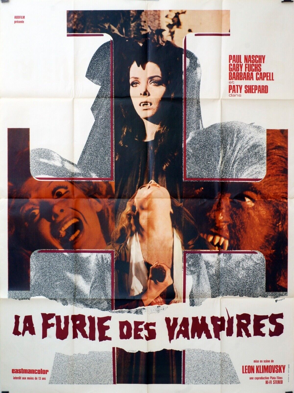 LA FURIE DES VAMPIRES MOVIE POSTER ORIGINAL 120x160 PAUL NASCHY
