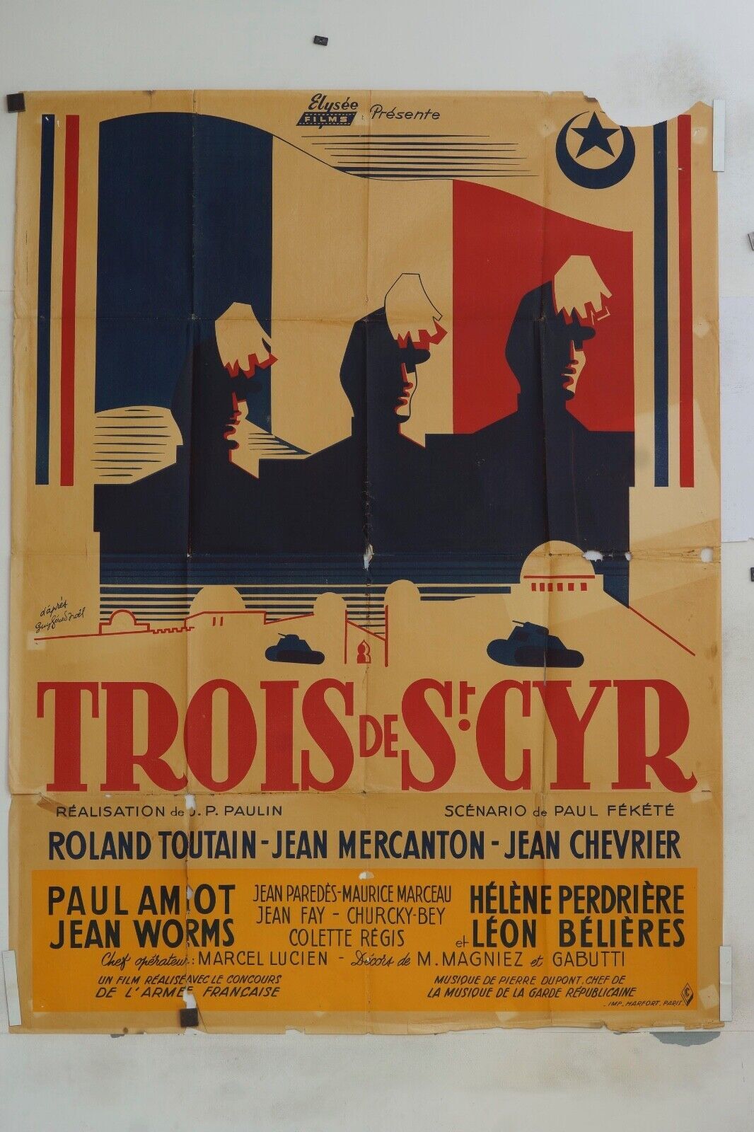 TROIS DE ST CYR MOVIE POSTER ORIGINAL 120x160 ROLAND TOUTAIN