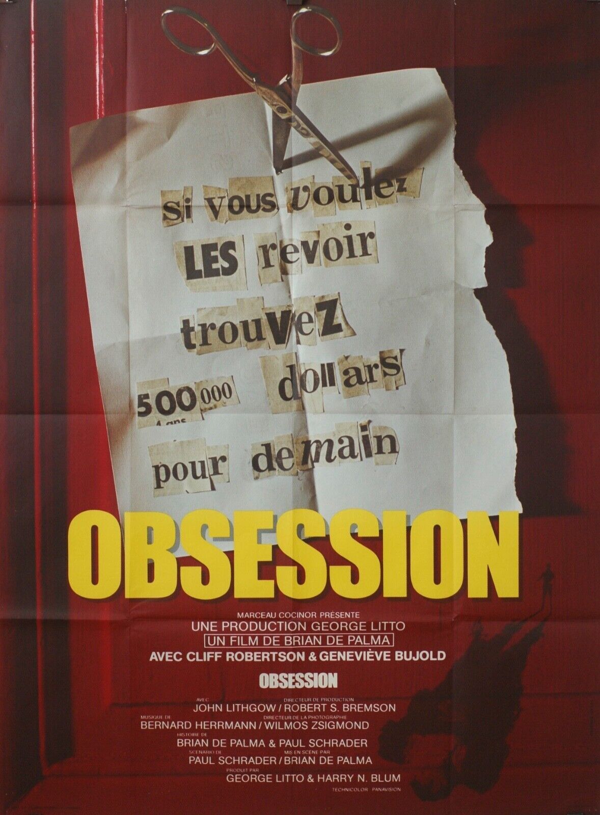 OBSESSION MOVIE POSTER ORIGINAL 120x160 ELIZABETH BERRIDGE