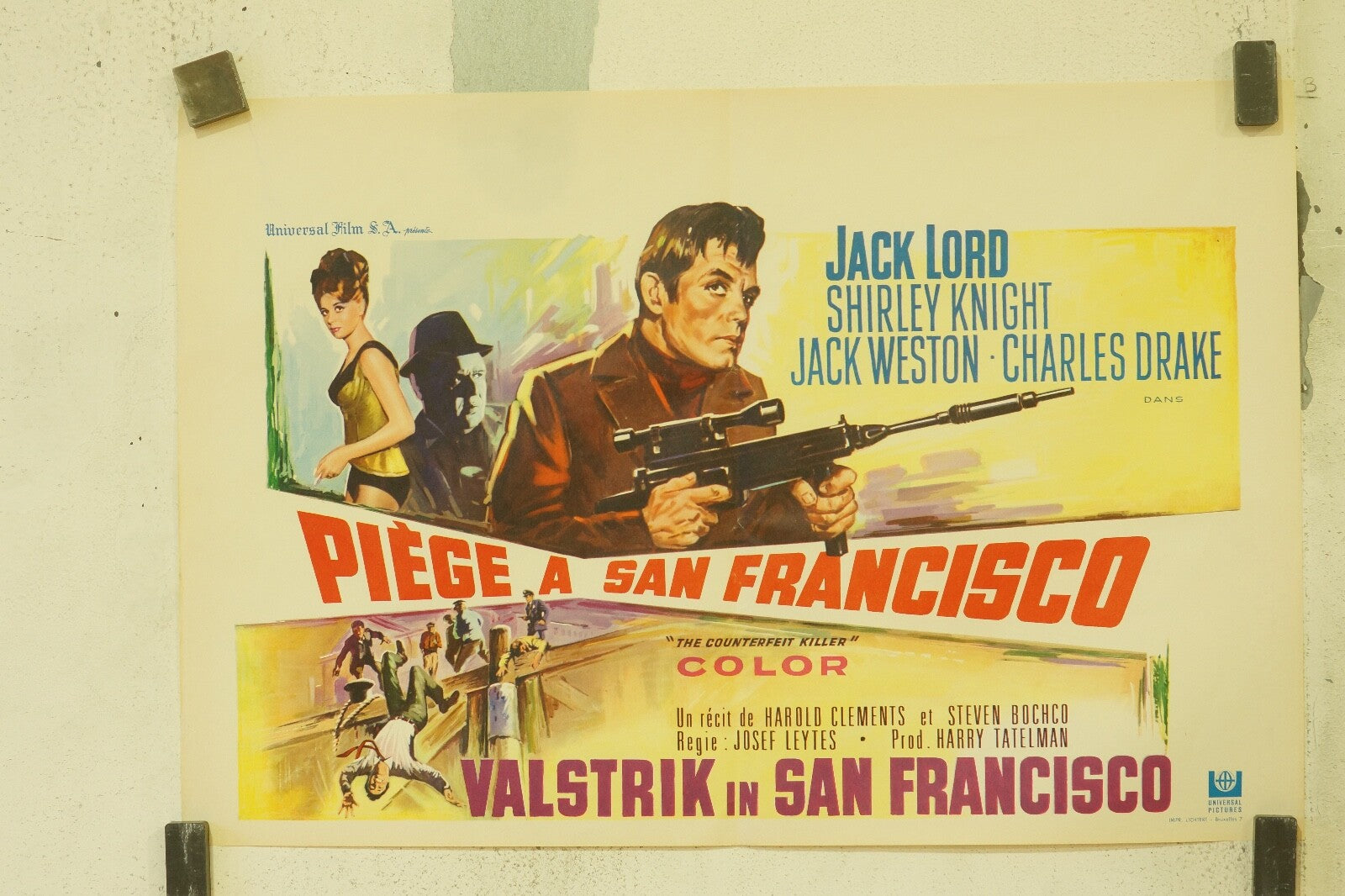 PIÈGE A SAN FRANCISCO (BELGIAN POSTER) ORIGINAL 57x37 JACK LORD – SHIRLEY KNIGHT