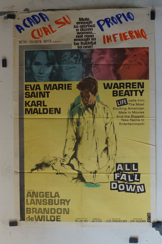 ALL FALL DOWN MOVIE POSTER ORIGINAL (69x103), Eva Marie Saint