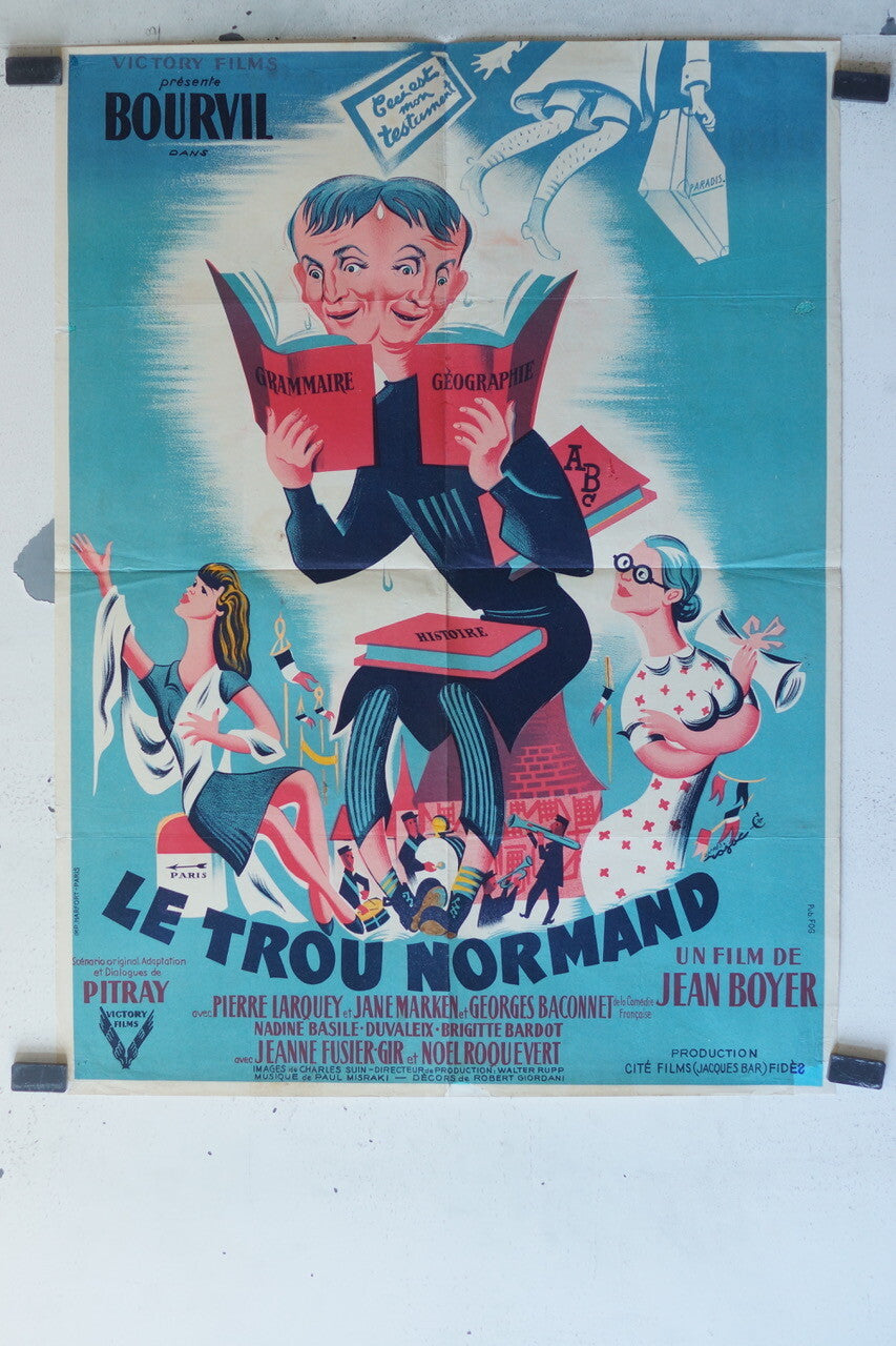 TROU NORMAND (LE) MOVIE POSTER ORIGINAL (60X80) Bourvil , Jane Marken 