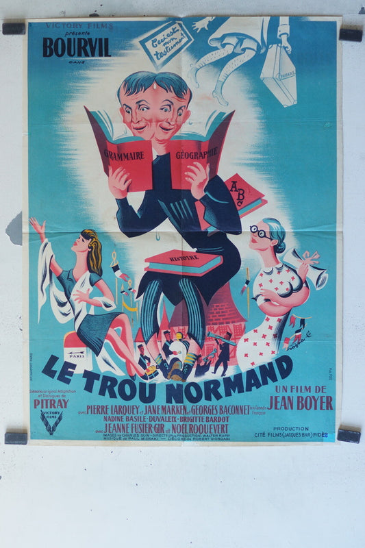 TROU NORMAND (LE) MOVIE POSTER ORIGINAL (60X80) Bourvil , Jane Marken 