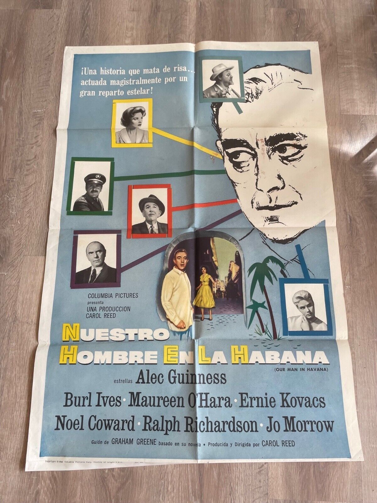 NUESTRO HOMBRE EN LA HABANA MOVIE POSTER ORIGINAL VINTAGE  (70X100) BURL IVES
