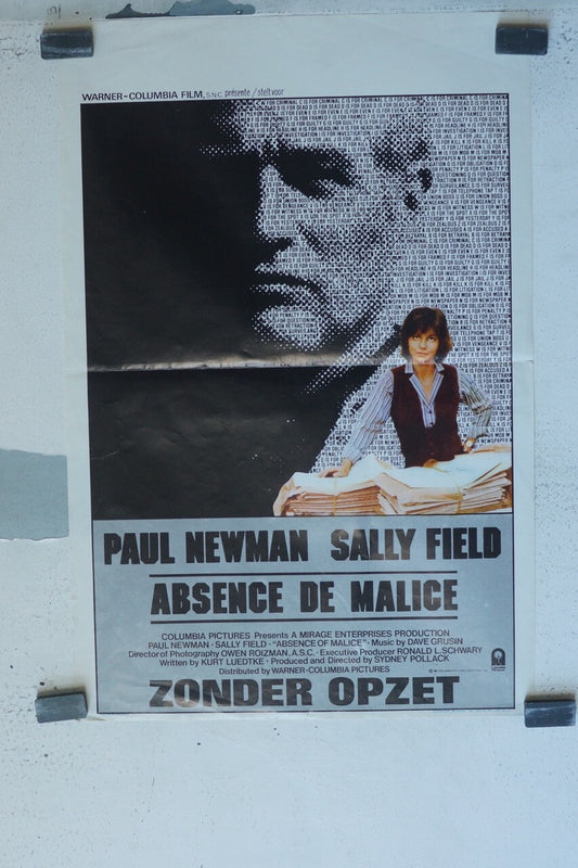 ABSENCE DE MALICE, MOVIE POSTER BELGIUM ORIGINAL 35x53 PAUL NEWMAN, SALLY FIELD