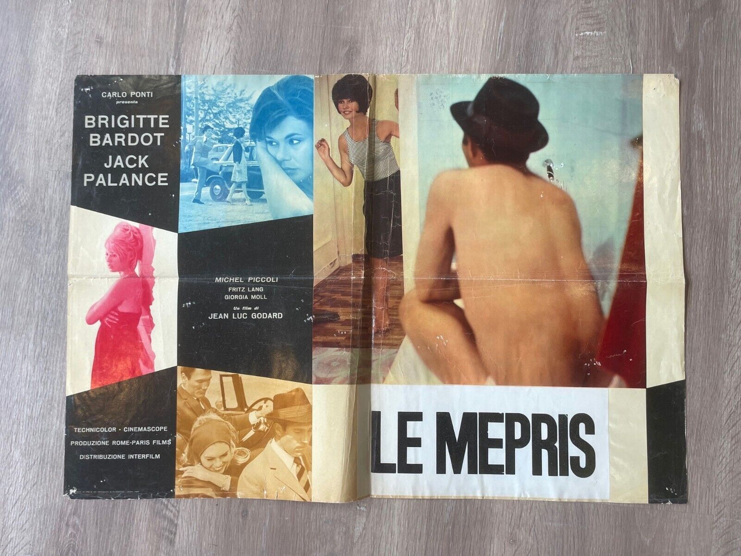 LE MÉPRIS, CONTEMPT, PHOTOS, BRIGITTE BARDOT, MOVIE POSTER ORIGINAL (50X70)