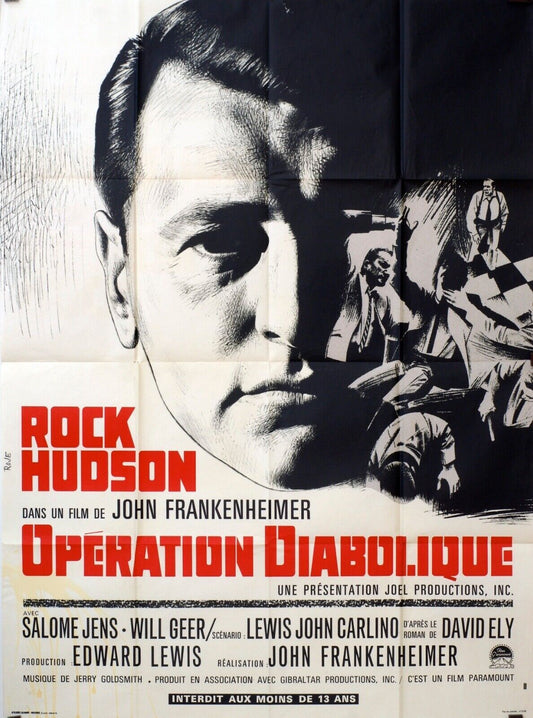 OPÉRATION DIABOLIQUE POSTER ORIGINAL120x160  ROCK HUDSON