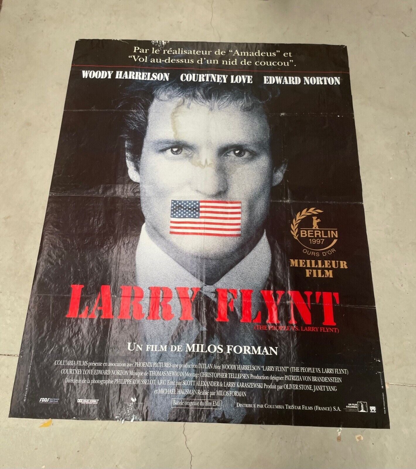 LARRY FLINT POSTER ORIGINAL 120x160 WOODY HARRELSON