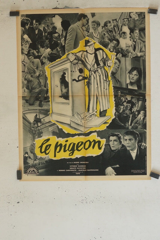 LE PIGEON POSTER ORIGINAL (60X80) VITTORIO GASSMAN- RENATO SALVATORI
