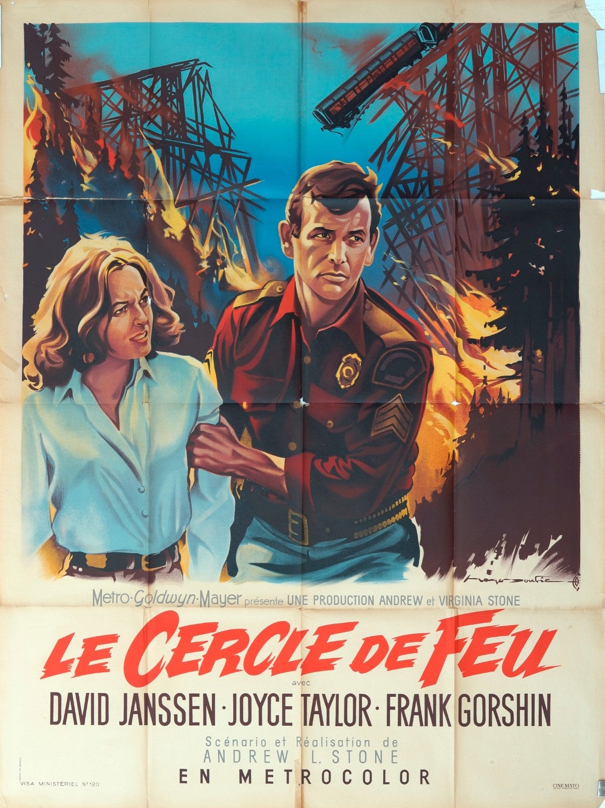 LE CERCLE DE FEU DAVID JANSSEN 120x160 MOVIE POSTER ORIGINAL