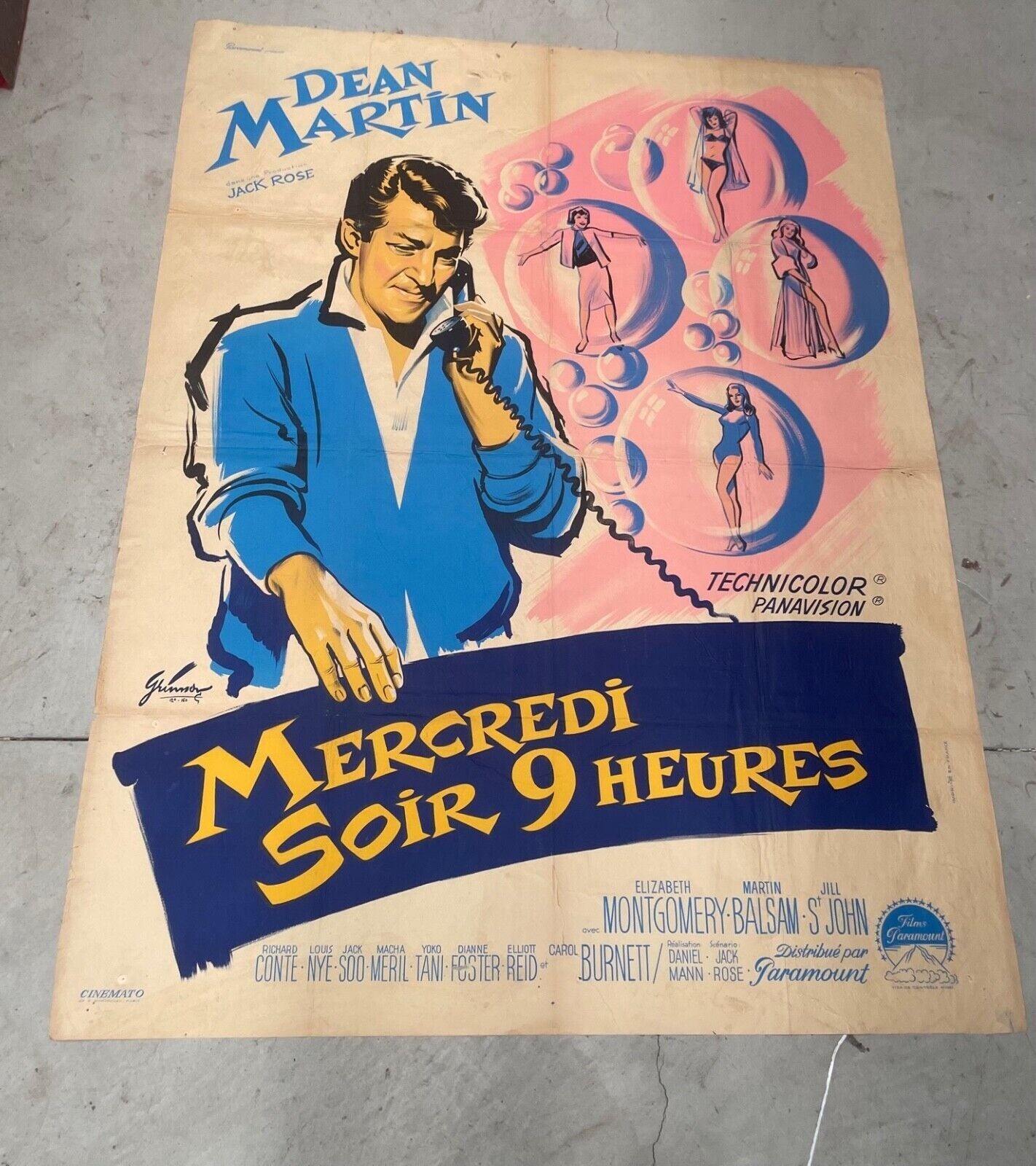 LE MERCREDI SOIR 9 HEURES ORIGINAL 120x160 DEAN MARTIN
