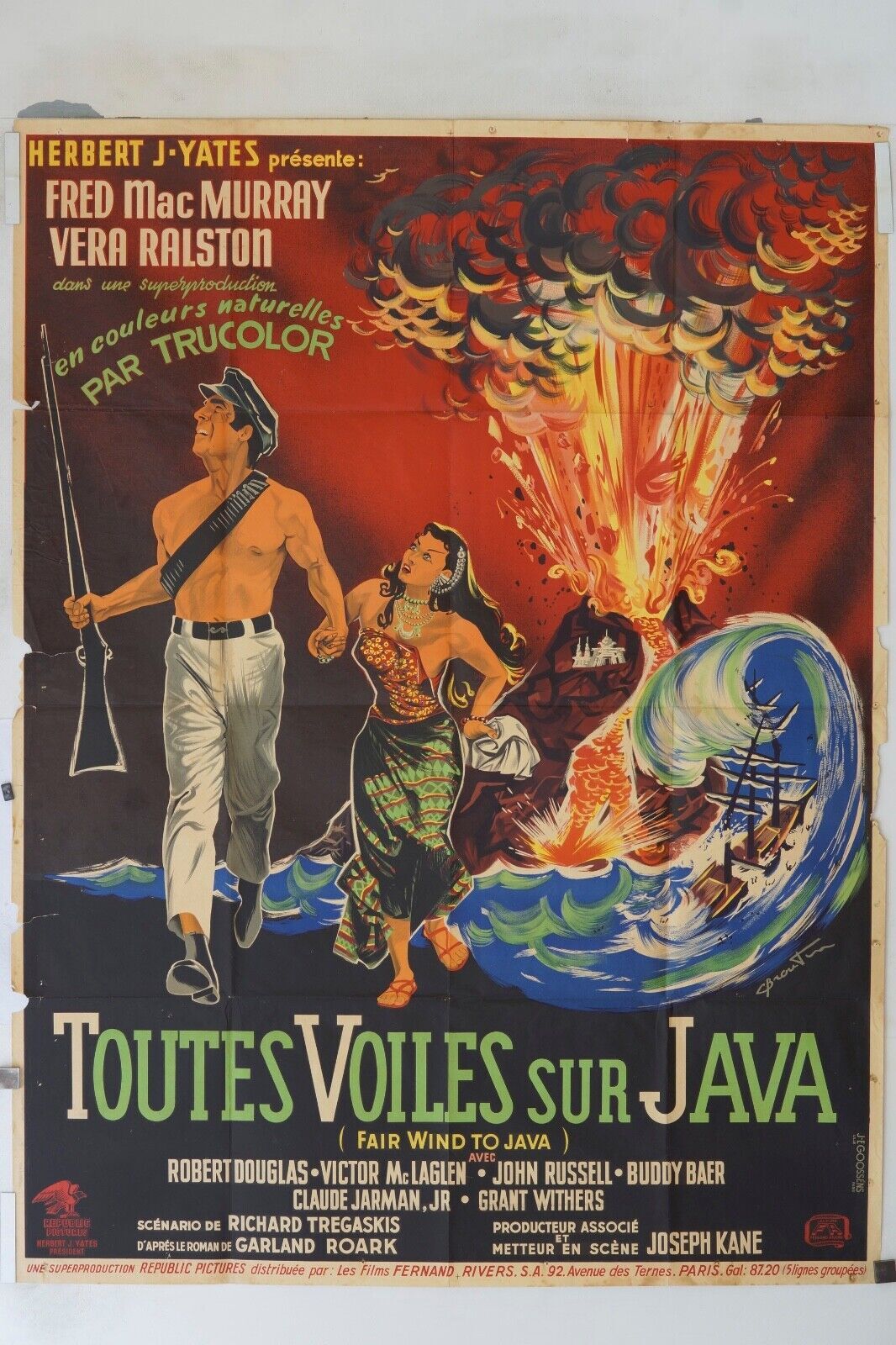 TOUTES LES VOILES SUR JAVA POSTER ORIGINAL 120x160 FRED MAC MURRAY