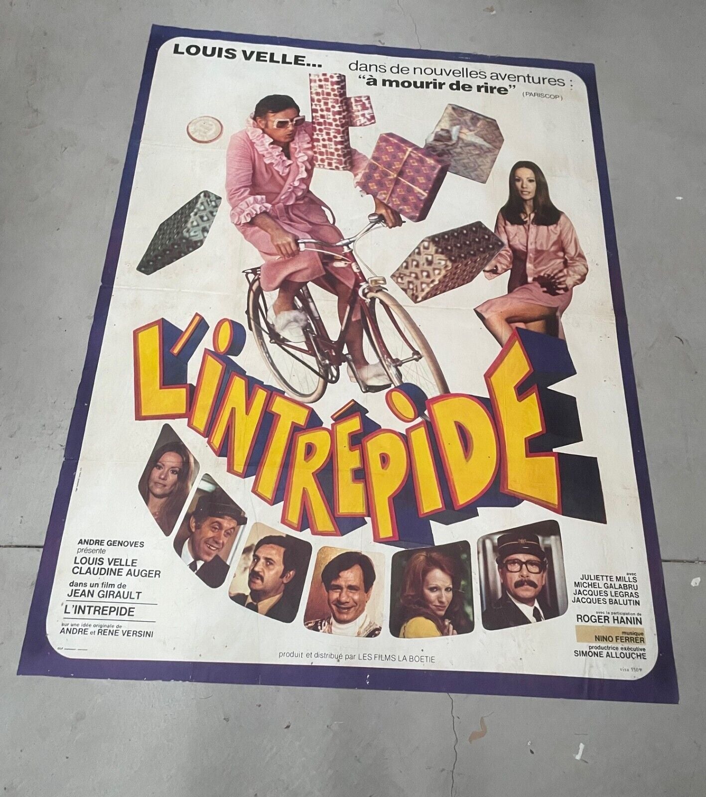 L'INTRÉPIDE, LOUIS DE VELLE, MOVIE POSTER ORIGINAL (120X160)