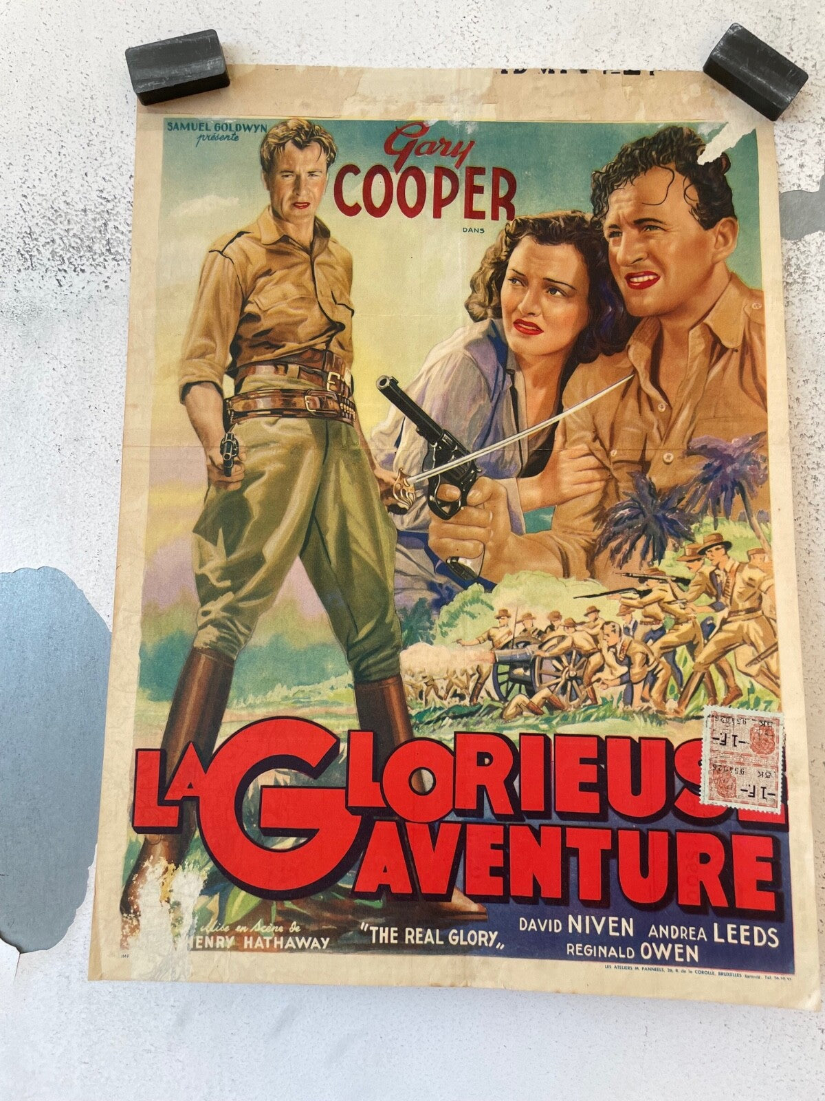 LA GLORIEUSE AVENTURE MOVIE POSTER ORIGINAL 27,5 X 37,5 GARY COOPER