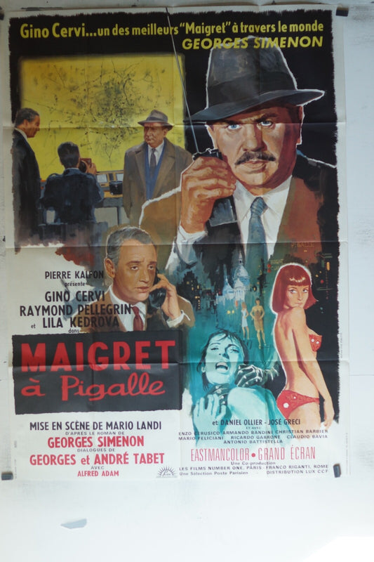 MAIGRET A PIGALLE MOVIE POSTER ORIGINAL120x160 Gino Cervi , Lila Kedrova ,