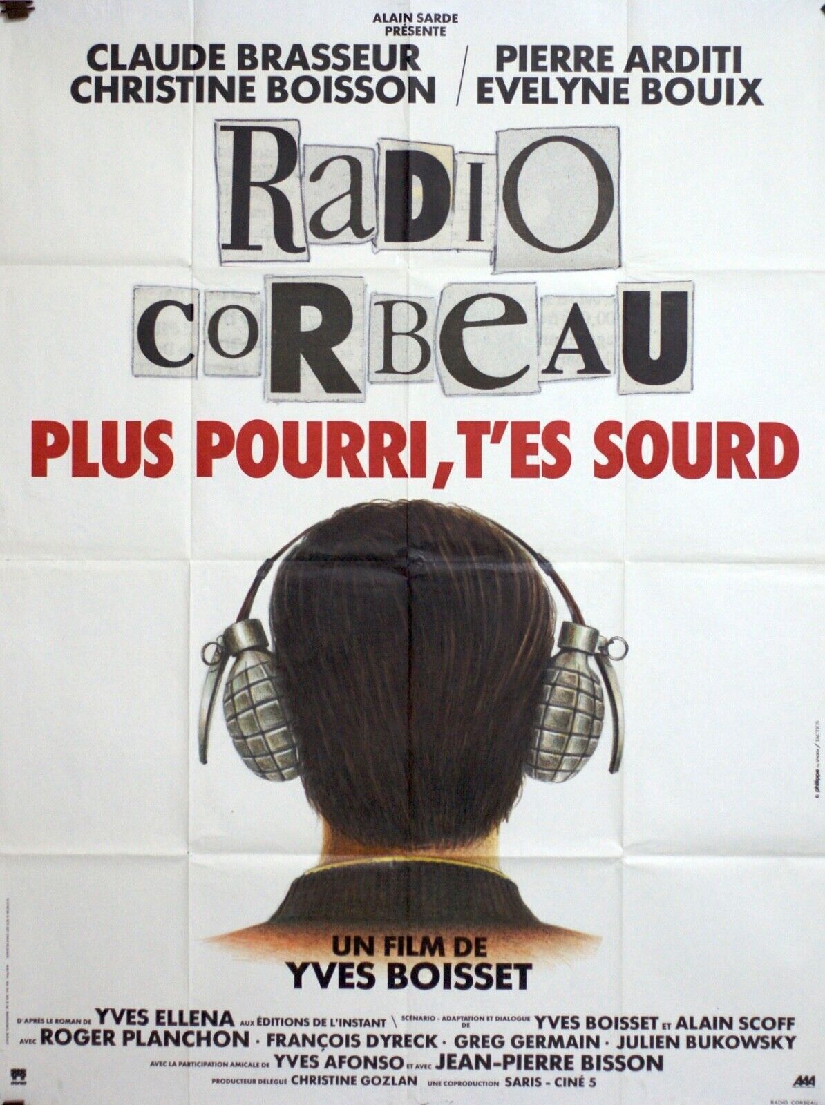 RADIO CORBEAU MOVIE POSTER ORIGINAL 120x160 CLAUDE BRASSEUR