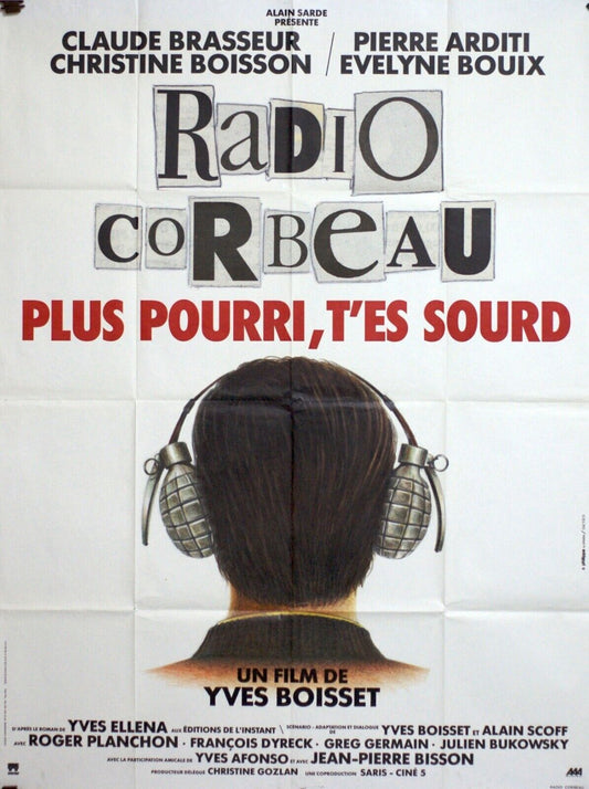 RADIO CORBEAU MOVIE POSTER ORIGINAL 120x160 CLAUDE BRASSEUR